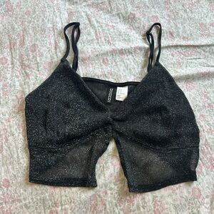 Black Sparkly Crop Top
